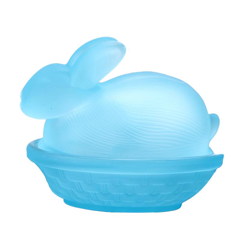 Винтажная стеклянная конфетница-кролик с крышкой, цветные хрустальные банки для конфет с крышкой, забавные банки для конфет для десерта