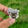 Natural Smoky Quartz Gemstone 925 Silver Promise Adjustable Ring For Girls