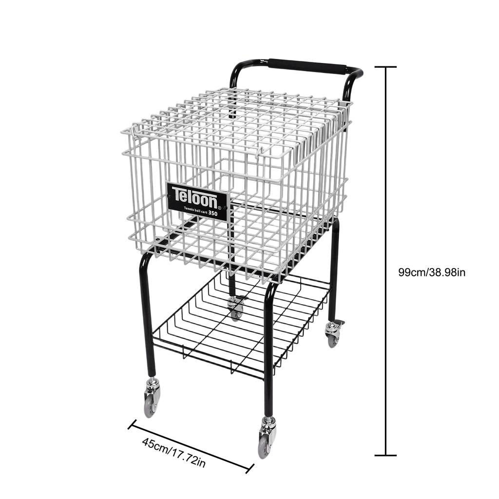 Тележка для хранения и сбора теннисных мячей на колесах, складная, вмещает 350 мячей, корзина-бункер для теннисных мячей на колесах, собиратель