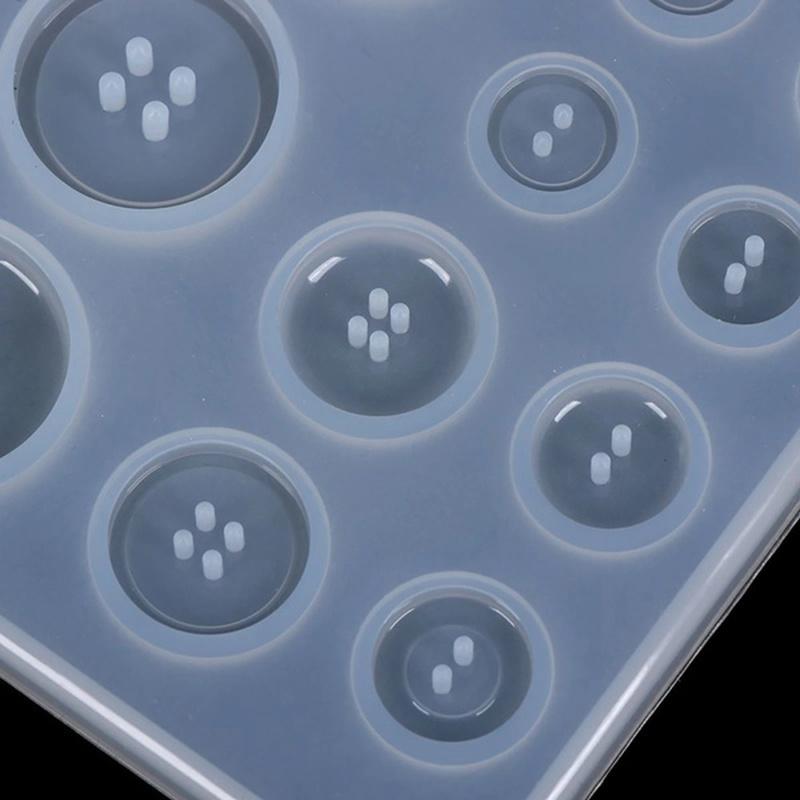 New DIY Silicone Mold Resin Button DIY Handmade Resin Mold with Hole Pendant Button Non-stick Art Mold Decor Cake Baking Tools