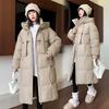 Европейская станция утолщенная пуховая хлопковая куртка женская длинная до колена корейская свободная стеганая куртка новинка на зиму 2025