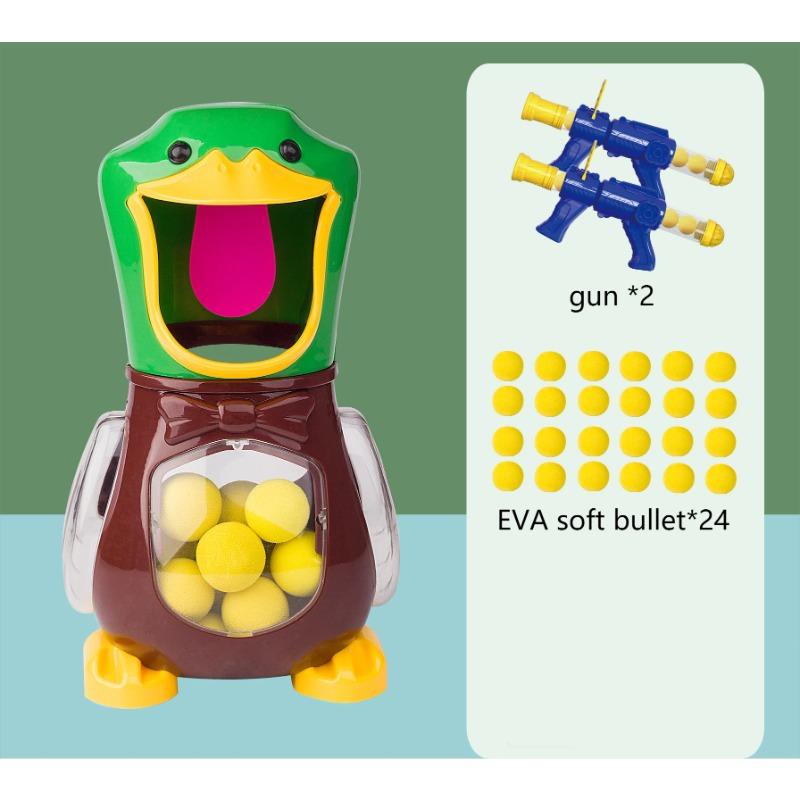 Air-powered Shooting Duck Toys Air-powered Gun Soft Bullet Ball Electronic Scoring Function Battle Game Funny Gun Toy Gift