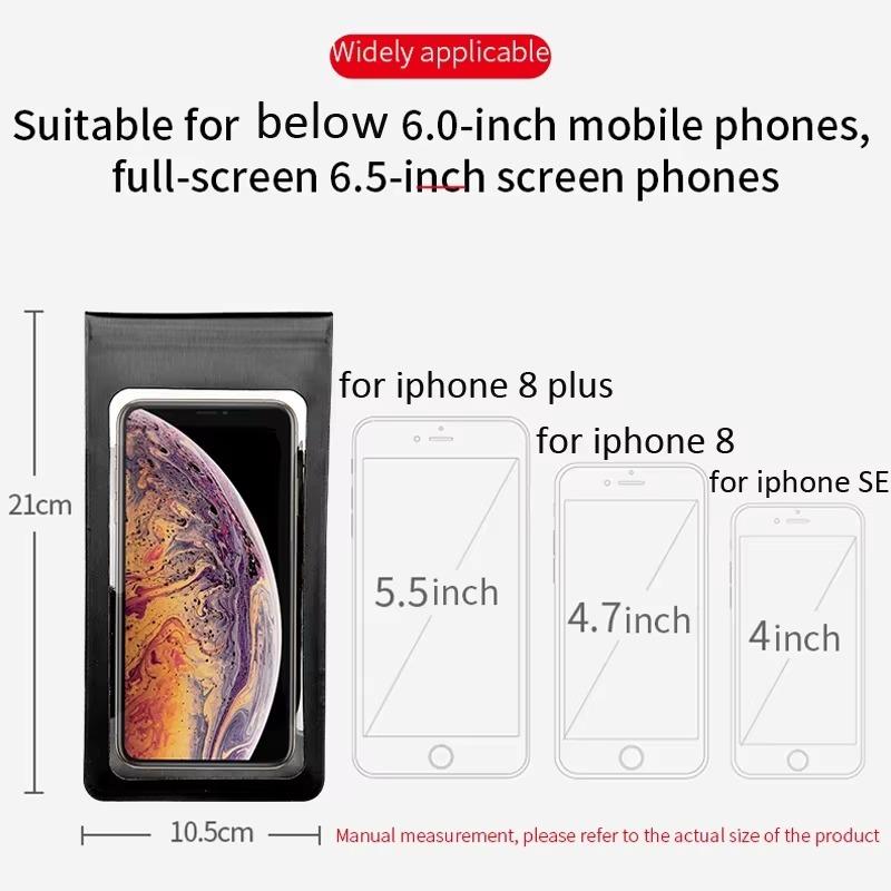 360° Rotation Waterproof TPU Touch Screen Phone Holder Bicycle Motorcycle Handle Installation for 6.5 inch Smartphone Bike Mount