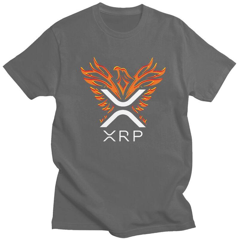 Custom Ripple XRP T Shirt for Men 100 Cotton Tshirt Fashion Tee Short Sleeves Bitcoin Cryptocurrency Tshirt Clothing Gift