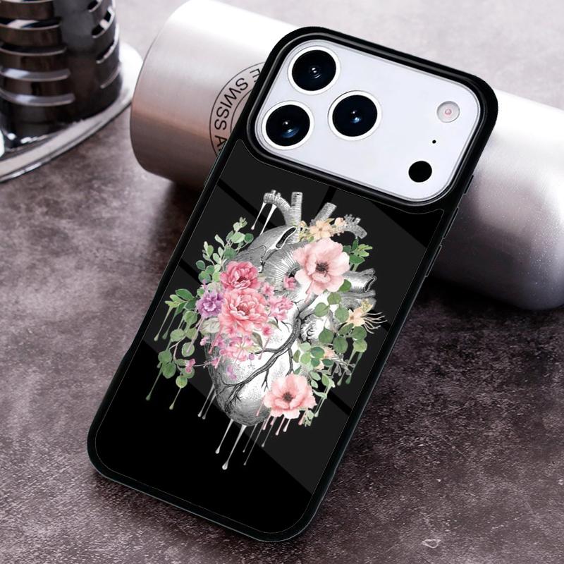 Чехол для телефона с анатомией человеческого сердца для iPhone 17 16 15 Pro Max Air 14 13 12 11 Plus Ударопрочный чехол