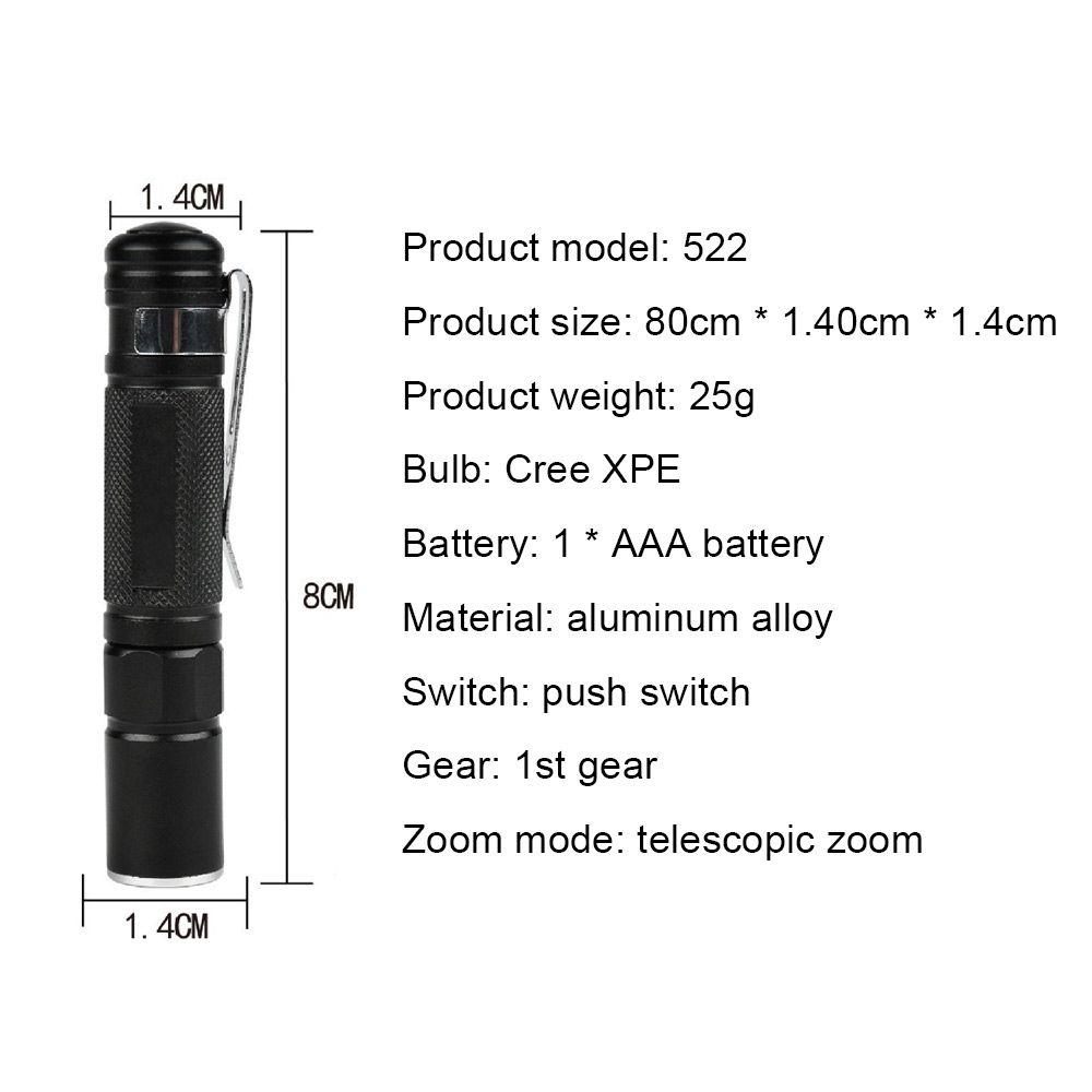 High Powe Power Bank USB Charging Mini Pen Lamp Torch Powerful Flashlight Light Flashlight
