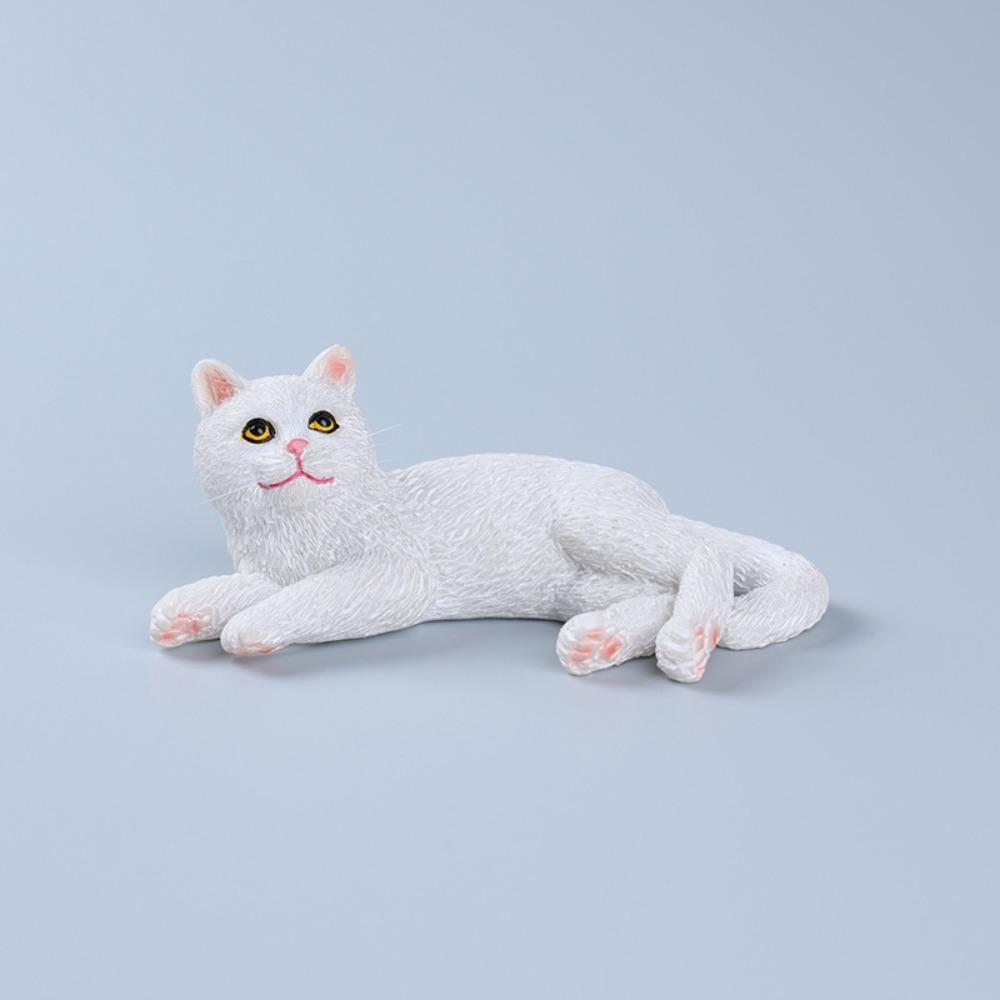 Simulation Cat Pet Model Cartoon Lying Cat Statue Adorable Cat Ornament Kids Toy
