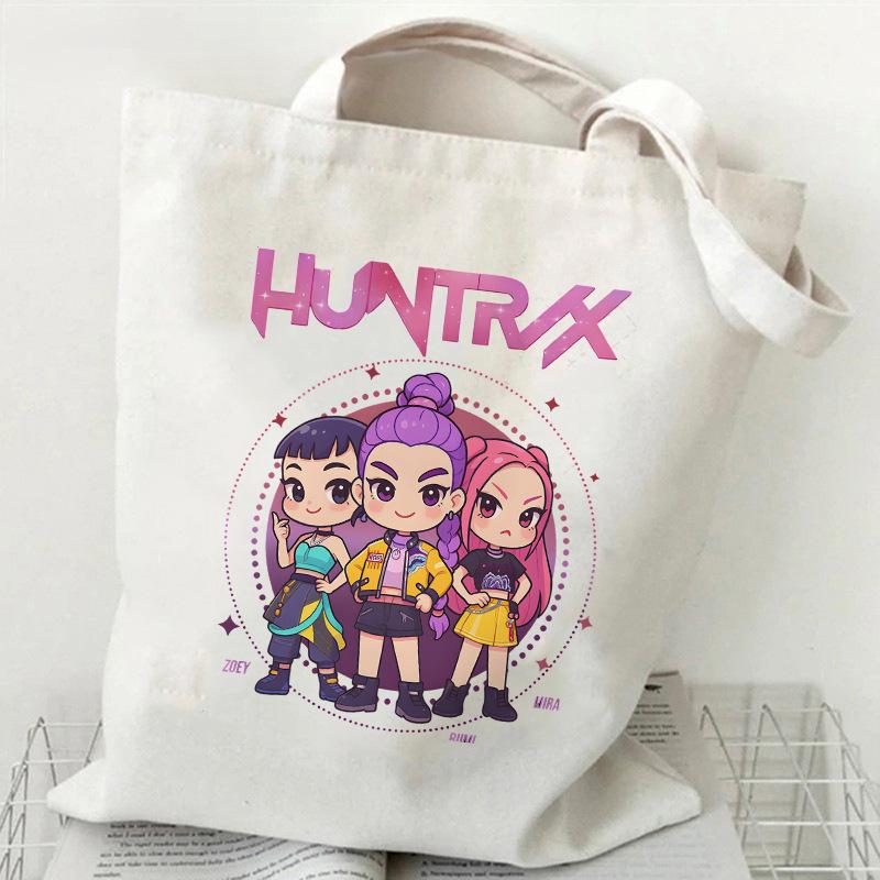 KPOP Demon Hunter Group Принт Холщовая Сумка Точечная Женская Повседневная Сумка Сумка для Шоппинга KTY