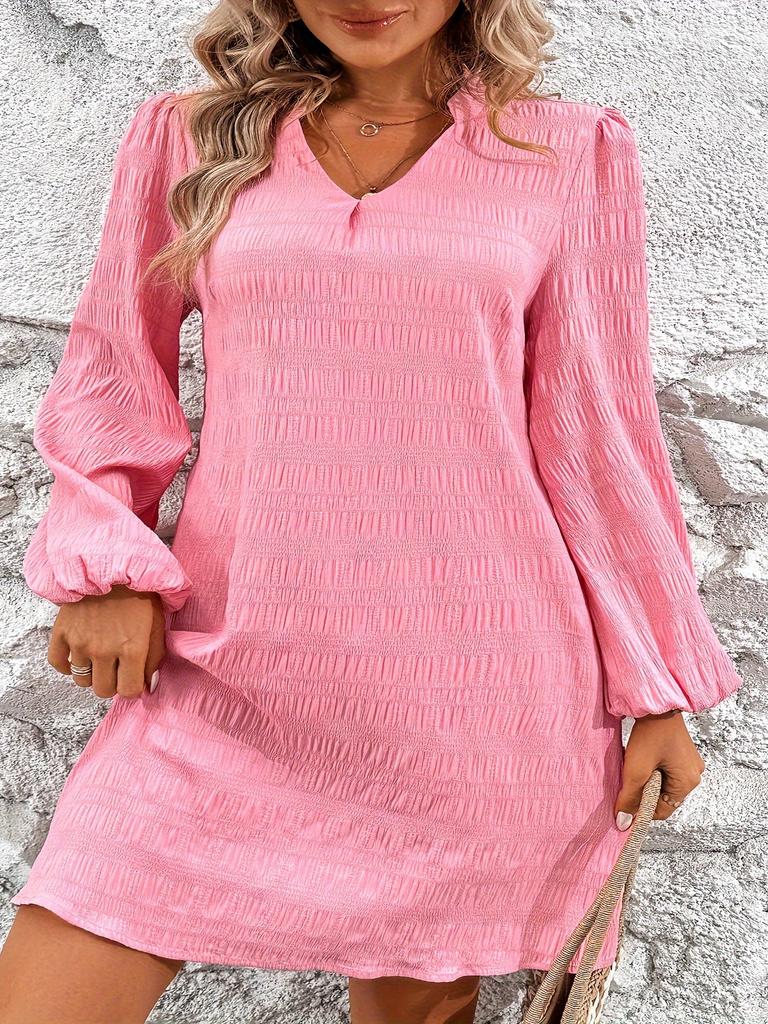 Women's INS Temperament V-neck Bubble Dress for Girls