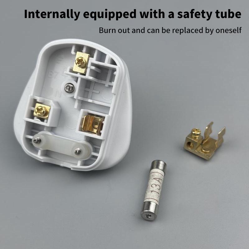 Англия Съемная вилка питания Белый Черный 3-контактный штекер питания Великобритании 13A Сборка прибора Шнур питания Предохранитель Разъем электропроводки