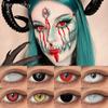 FUNSACHY 1 Pair Halloween Contacts Lenses Multicolored Contact Lenses for Eyes Yearly Anime Red Cosplay Contacts White Mesh Lens