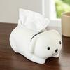Figure Model Little Dog Tissue Storage Box Anti Drop Little White Dog Model Toy  Home Decoration
