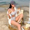 Korea Dongdaemun split high waist swimsuit female sexy triangle two-piece set beach vacation bikini