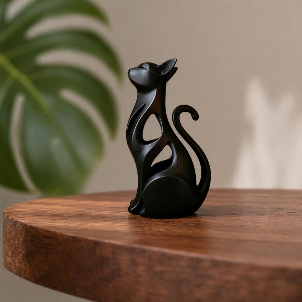 3D Printed Abstract Cat Sculpture Plastic Abstract Cat Figurine Sculpture of Kitten Bedroom Decor