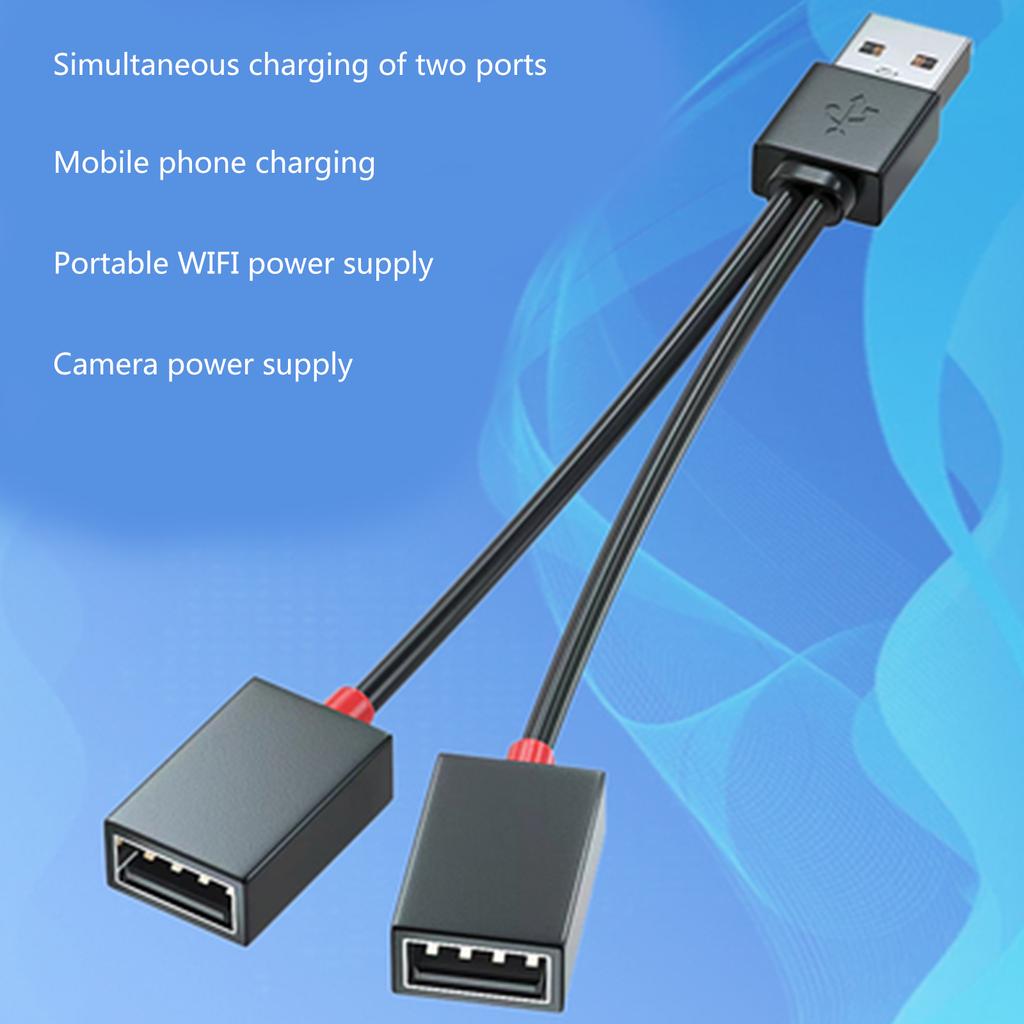 USB-разветвитель, 1 штекер на 2 гнезда, USB-удлинитель, зарядный шнур, адаптер питания, преобразователь-сплиттер