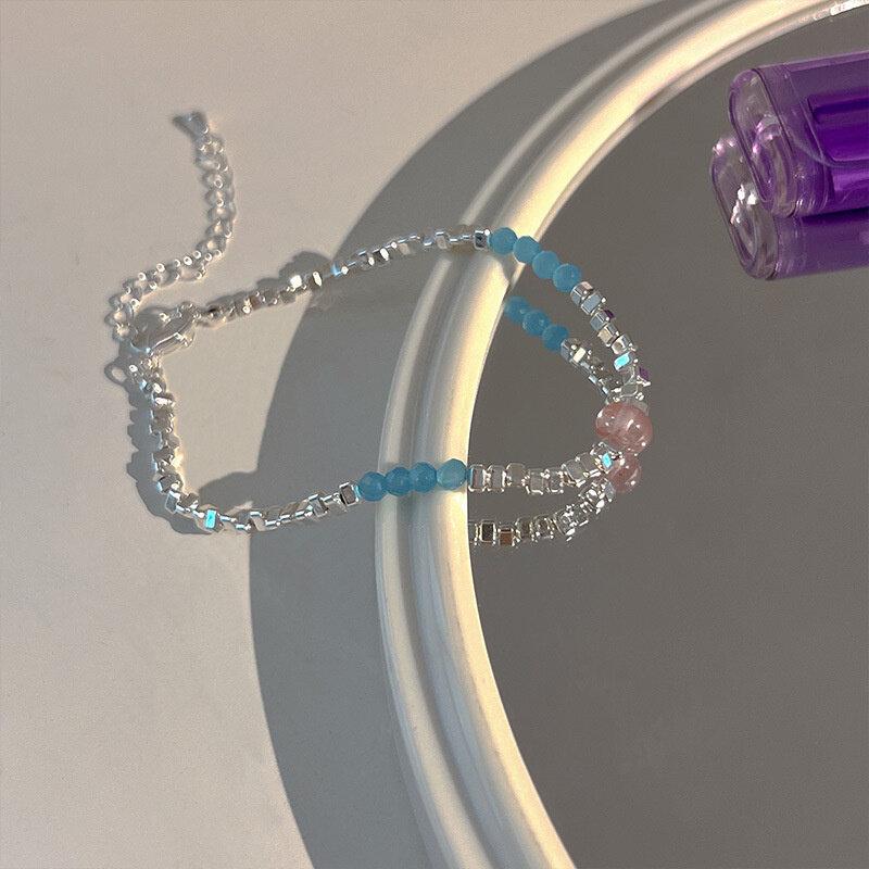 Сломанный серебряный браслет из искусственного жемчуга, модный шарм для женщин, INS, круглые браслеты из бисера, индивидуальный дизайн для девочек, небольшой дизайн, нерегулярный крой, вечерние ювелирные подарки