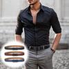 Men's Leather Ratchet Belt With Adjustable Buckle, Alloy Automatic Buckle Casual Business Belt