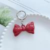 Простой темпераментный красный бант сердце акриловый брелок кулон для женщин девочек универсальный рюкзак украшения аксессуары подарки