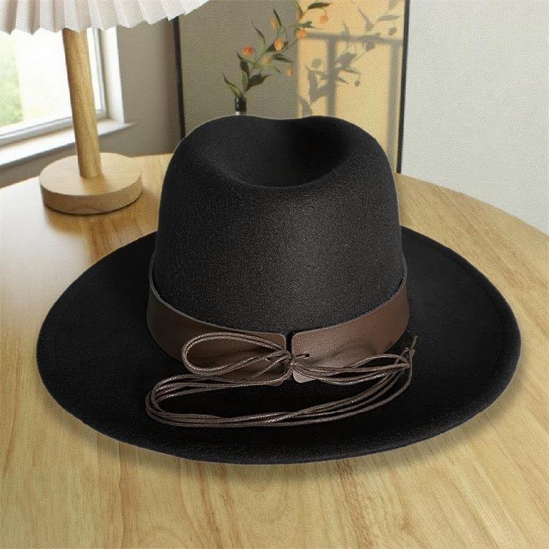 Autumn and winter trendy Internet celebrity western cowboy hat men and women versatile big head circumference wide brim grassland Mongolian knight hat