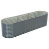 Planter - vidaXL - 320x80x81 Cm - Galvanized Steel - Grey - Rectangular