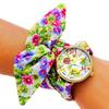 Shsby Unique Ladies Flower Cloth Wristwatch Fashion Women Dress Watch Silky Chiffon Fabric Watch Sweet Girls Bracelet Watch