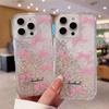 Pink Bowknot Pattern Glitter Clear Anti-Fall Case For iPhone 16 Pro Max 15 Plus 14 Pro 13 12 11 Soft Silicone Shockproof Phone Cover