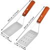 2 Pièces Spatule BBQ, Set de Spatules En Acier Inoxydable, Spatule En Métal, Acier Inoxydable Perforé Spatule à Griller avec Manche
