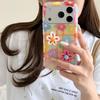 Яркий клетчатый чехол с 3D-цветами для iPhone 17, 16 Pro Max и 15 Pro