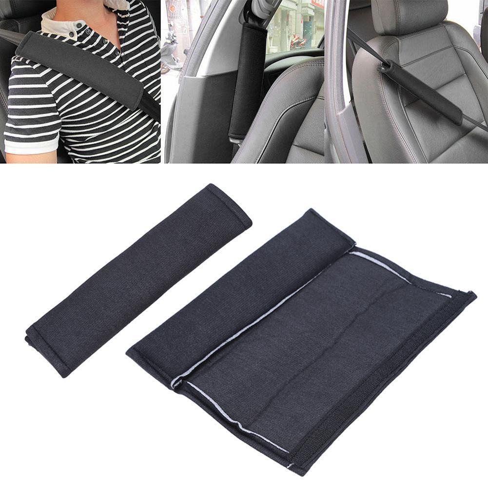 2pcs Car Seat Belt Pad Strap Cotton Car Shoulder Cover Black Auto Interior Accessories for Adults Youth Kids