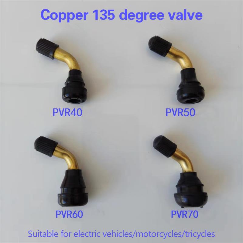 2Pcs Tire Valve Stem Pvr70 Pvr60 Pvr50 Pvr40 Bent 45 Degree Angled Snap-In Rubber Base For Scooter Motorcycle Moped Atv