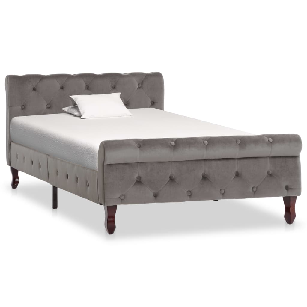 Grey Velvet Bed Frame 100 x 200 cm