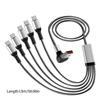 Right Angle USB A Male to 5 Type-C Male Cord 150cm Multi Charging Data Cable 66W USB Fast Charging Cord for Phone