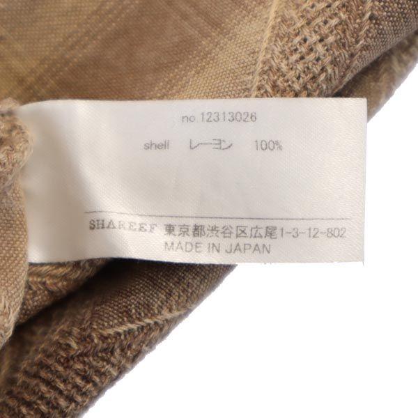 SHAREEF клетчатая рубашка с длинным рукавом 2 Бежевая сделано в Японии Мужская Б/У
