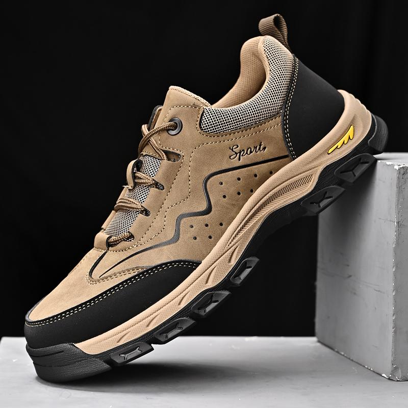 Fashion Handmade Leather Men Casual Sneakers Vintage Style Male Outdoor Shoes Non-Slip Travel Treking Footwear Leisure Walk Hiking Shoes