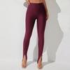 Women's Slim Small Feet Open Pitchfork Micro Flare Pants Fashion Solid Color Pants