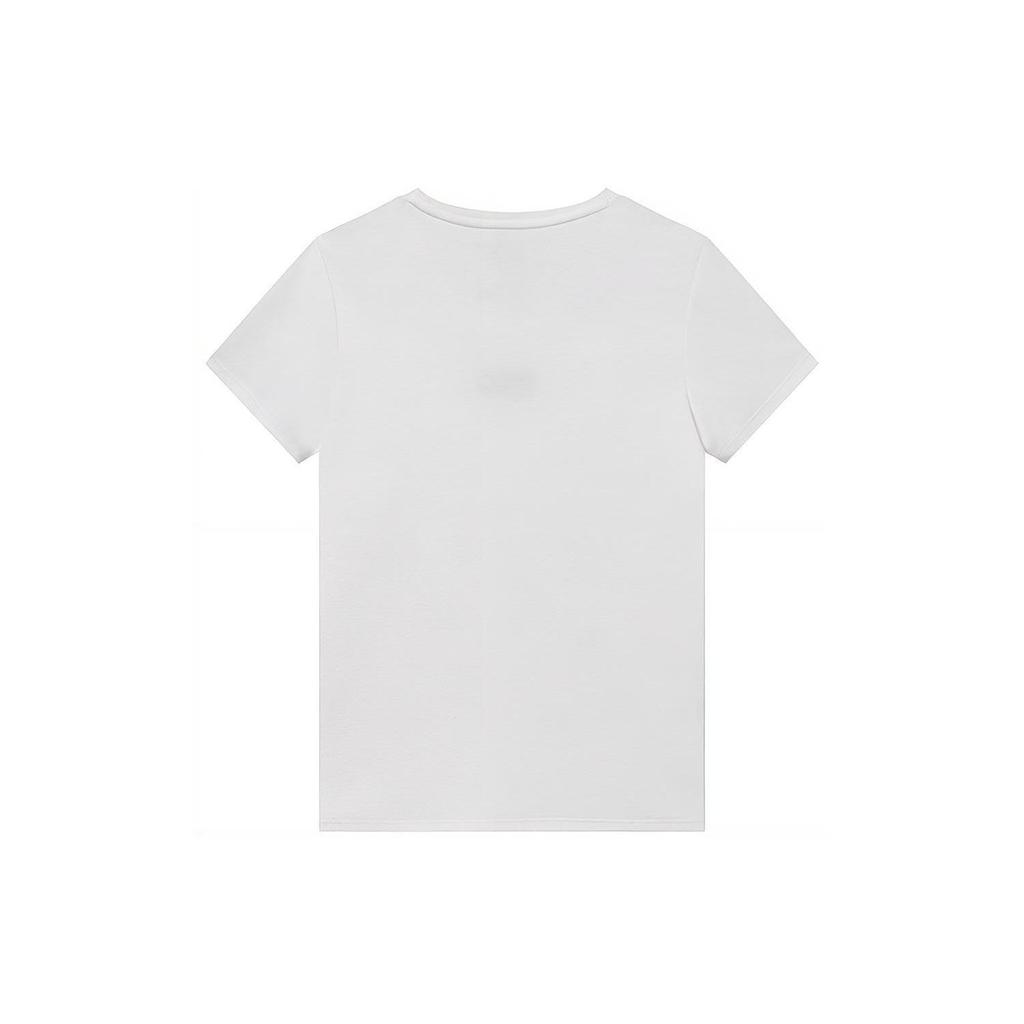 Fila Простая однотонная вышитая дышащая футболка обычного кроя Женские топы Белый F11W928108FWT