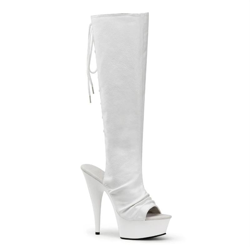 Осенние женские рыцарские сапоги черные 15 см высокий цилиндр внутренняя высота увеличение клейкая подошва круглый носок тонкий каблук модные сапоги