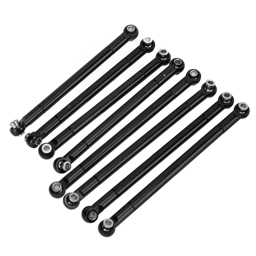 8PCS Metal Full Car Tie Rod Tie Lever Link Pull Rod for MN86 Series Model Upgrade RC CarBlack