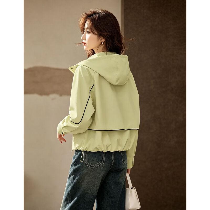 D.F.DEAR Hooded Color-Block Casual Jacket