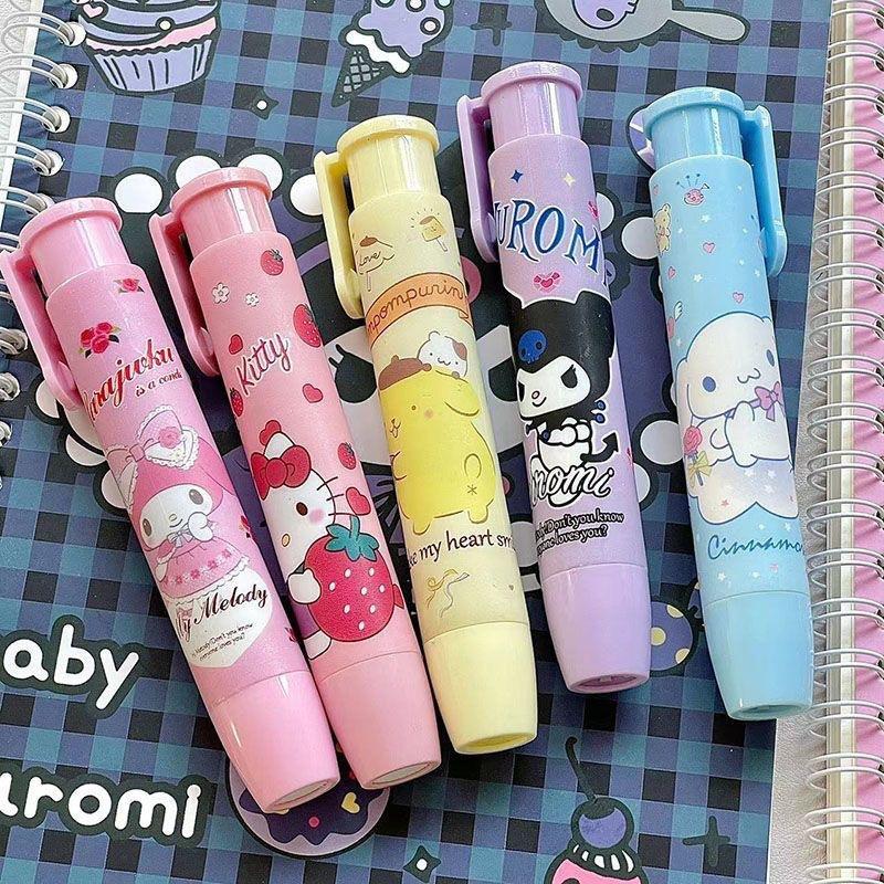 Креативная Sanrio Kawaii Нажимной ластик Аниме Хелло Китти Куроми Моя Мелоди Синнаморолл Мультяшный Милый Канцелярский товар Подарок Офисные принадлежности