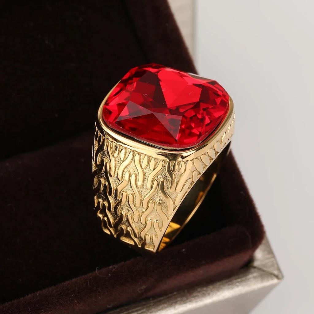 Мужские и женские винтажные ювелирные изделия в стиле ретро из нержавеющей стали, желтые стразы огранки принцессы, антикварное предложение, подарочные кольца, свадебное обручальное кольцо