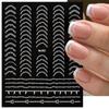 Французский стиль Геометрические 3D Наклейки для ногтей Лента для полосок Изогнутые слайдеры для ногтей Полоски Линии Наклейки для ногтей