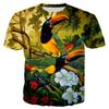 Colorful Parrot 3D Printed Men's Casual Short Sleeved T-shirt Cross Border New Men's T-shirt