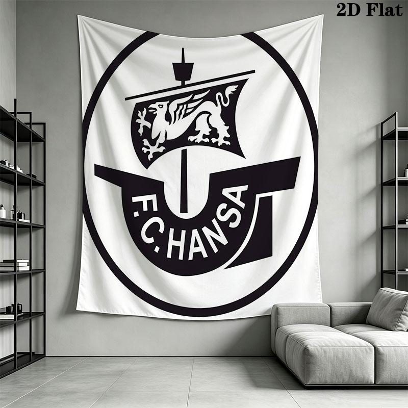 FC Hansa Rostock Wall Hanging Printed Fabric Blanket Decorative Tapestries for Bedroom Living Room Home Decor