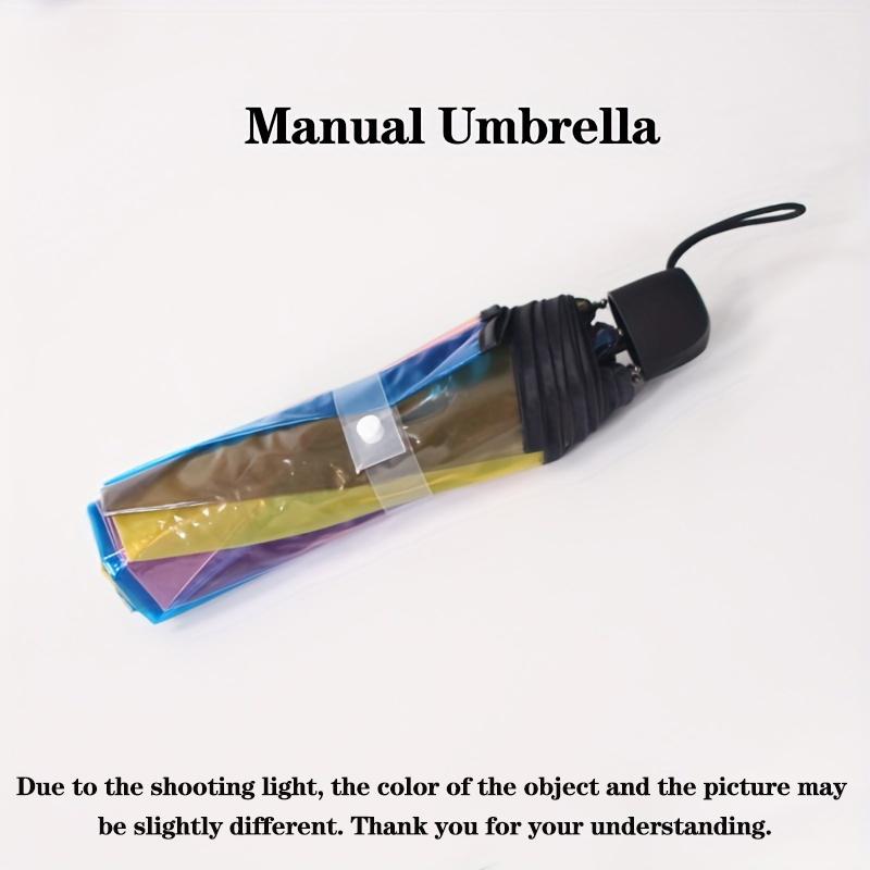 Umbrella Colorful Transparent Automatic Umbrella Travel Lightweight Folding Umbrella Wind and Rain Resistant Three Fold Umbrella
