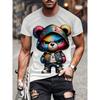 Fashion Dog Pattern Men's T-shirt Short Sleeved T-shirt Summer Oversized T-shirt Round Neck Casual Animal 3D Printed Top Men's Clothing