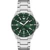 Мужские солнечные кварцевые часы Emporio Armani World Explorer из зеленой нержавеющей стали/серебра AR11698
