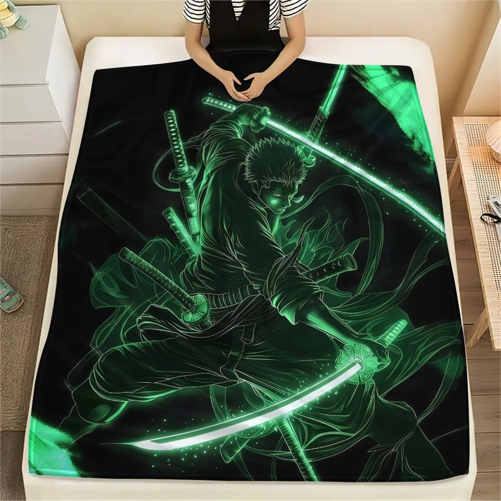 Roronoa Zoro Flannel Blanket, High quality Comfortable for All Seasons, Home Decor, Warmth and Comfort