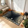 Halloween Doormat for Front Porch 3D Entrance Rug, Spooky Skeleton Depth Pattern Non-slip Entry Rug Absorbent Door Mat Bathroom Entryway Durable