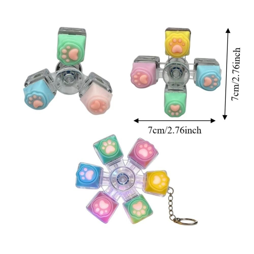 Cartoon Cat Paw Keycap Keychain Colorful Cat Claw Button Pendant Bag Pendant